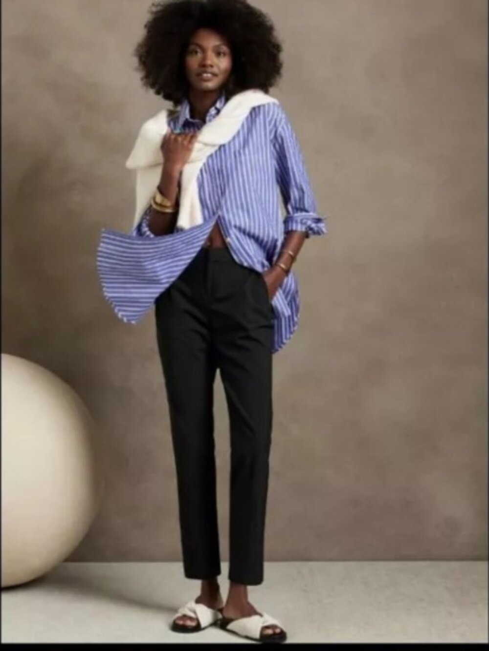 Banana Republic Avery Slim Straight Pants, Lined, Black 8P 8 Petite